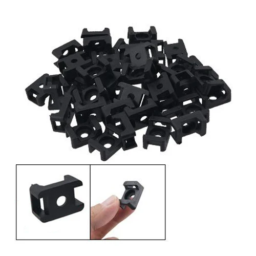 New Black 4.5mm Width Cable Tie Base Saddle Type Mount Wire Holder