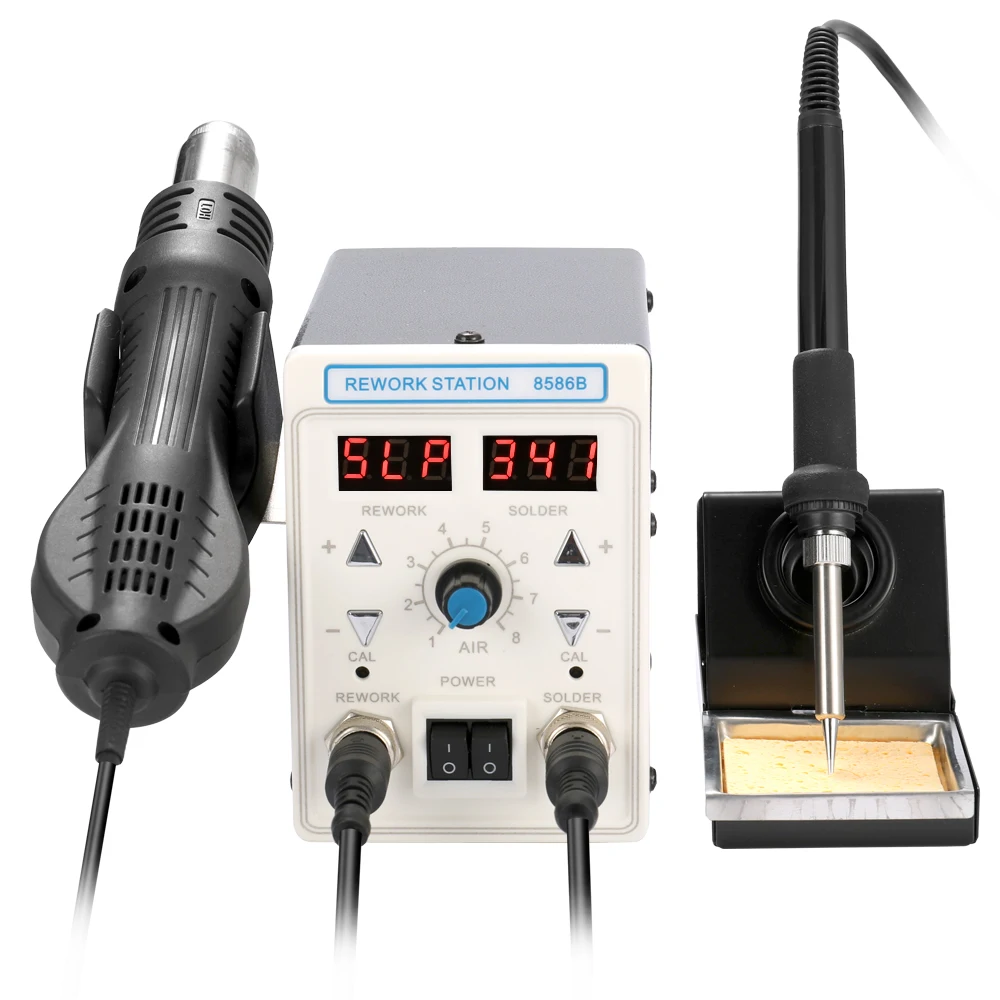 

Hot Air Machine Soldering Iron Dual Display 2 in 1 Multifunctional Rework Soldering Station Welding Set