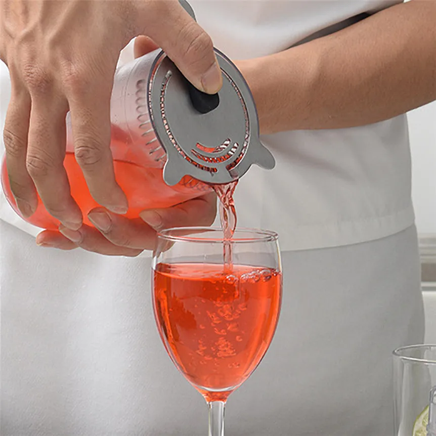 Cocktail Ice Strainer Stainless Steel Shaker Mixer Drink Bars Bartender