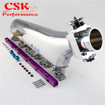 

Upgrade Intake Manifold +Fuel Rail + Throttle Body For Toyota Land Crusier 4.5L Machined Blue /Silver
