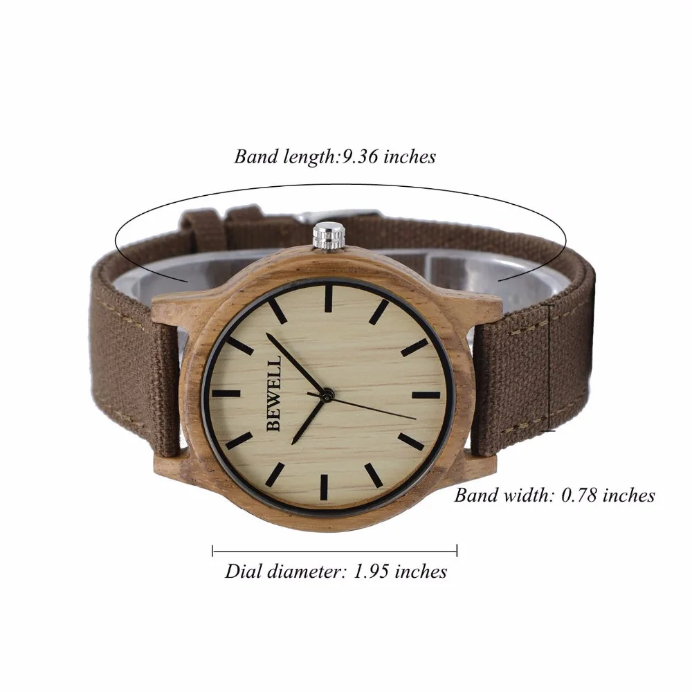 Высококачественные бамбуковые сандалии BEWELL деревянные кварцевые брендовые наручные часы для мужчин и женщин, подарок Relogio Masculin полотно холста 134A