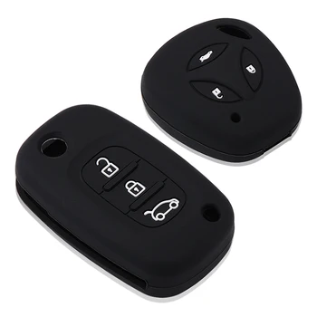 

Black Silicone Car Key Cover Case For Lada Flip 3 button remote Key Shell Blank Fob Auto Parts Car Accessories