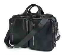 Maxdo High Quality Black Real Genuine Leather Briefcase Women Men Messenger Bag Cowhide Men Travel Bags Portfolio #M7041