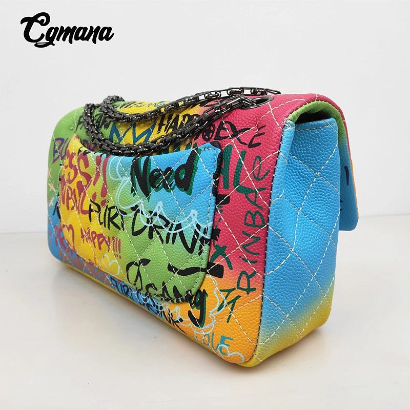 Graffiti Chain Bag For Women 2019 Luxury Women Bags designer Shoulder Bag Fashion Brand Colorful Crossbady Bags sac main femme