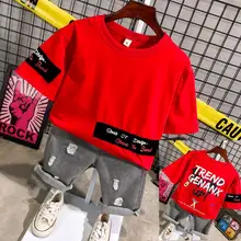 Комплект для мальчиков, рубашка с короткими рукавами и шорты комплект из 2 предметов с поясом, летняя одежда для маленьких мальчиков от 2 до 6 лет