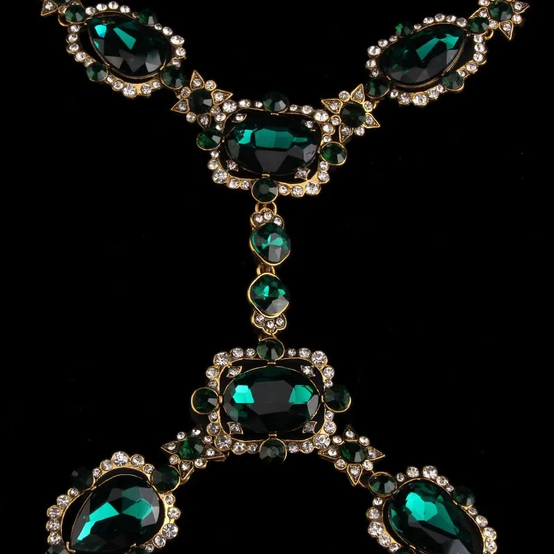 Бренд Dvacaman,, бохо стиль, Зеленый Кристалл, ювелирное изделие, женские Стразы, массивное ожерелье, Femme Bijoux, праздничные подарки на день рождения, B17