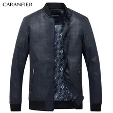 CARANFIER Men Simple PU Leather Jacket Men Super Soft Windproof Male Classic Tactical Cool Coat Best suitable for men M~XXXL