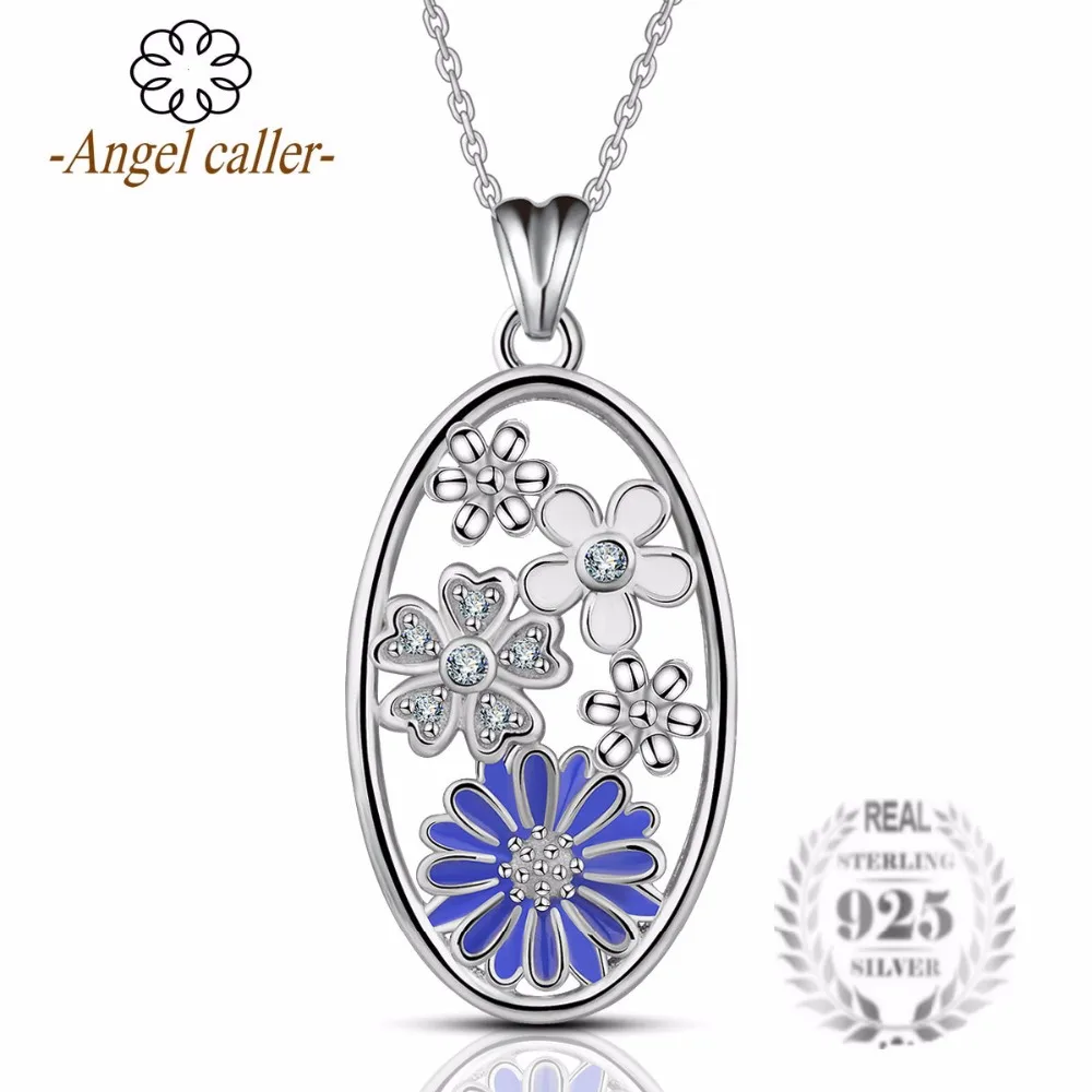 

Angel Caller 925 Sterling Silver Pendants Blossom Daisy flowers Pendant Necklaces for Women Chrysanthemum Silver Jewelry CYD072
