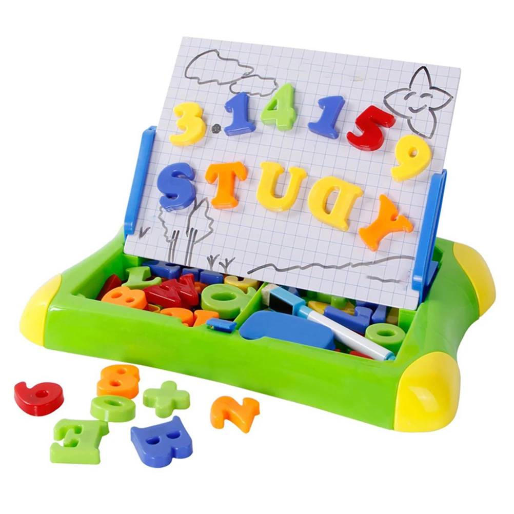 2 в 1 портативная магнитная доска для рисования и письма с буквенным номером, символами для эскизов, Обучающие игрушки Монтессори для детей
