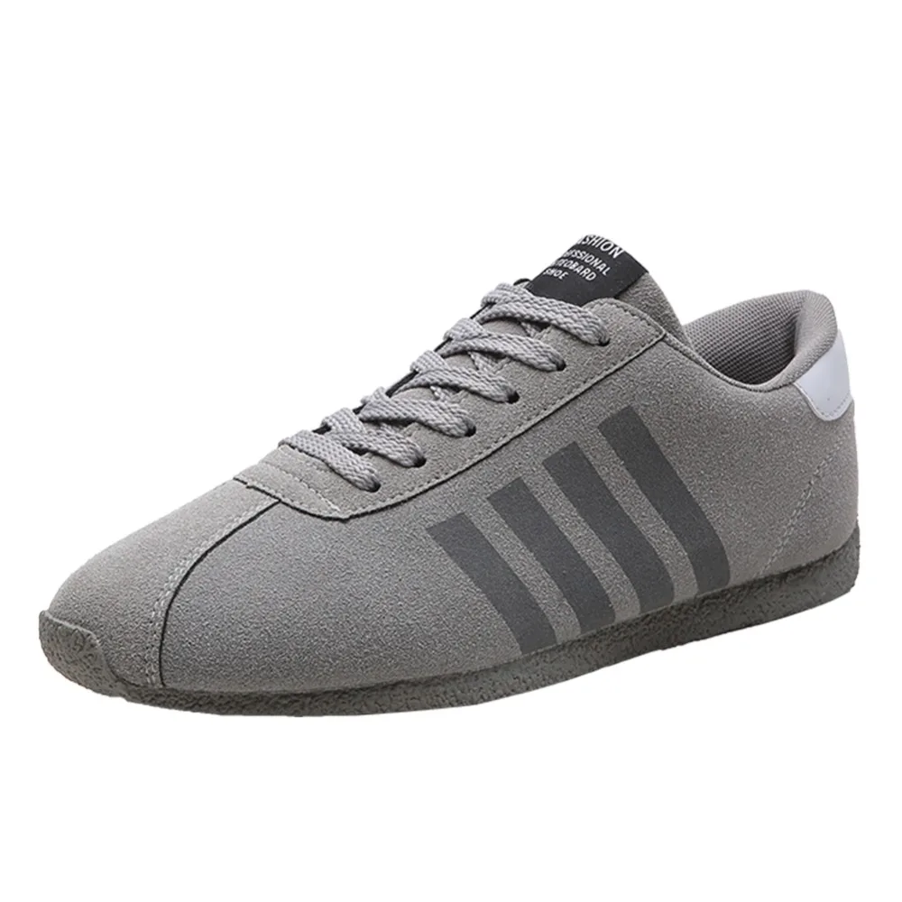 Gray Color Men Casual Shoes Strip Style Flock Light Shoes Zapatos ...