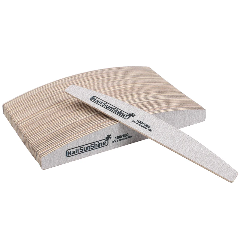 

25Pcs Wooden Nail File 100/180 Nail Buffer Block Strong Sandpaper Emery Board Professional Semilune Files For Manicure Set Tools