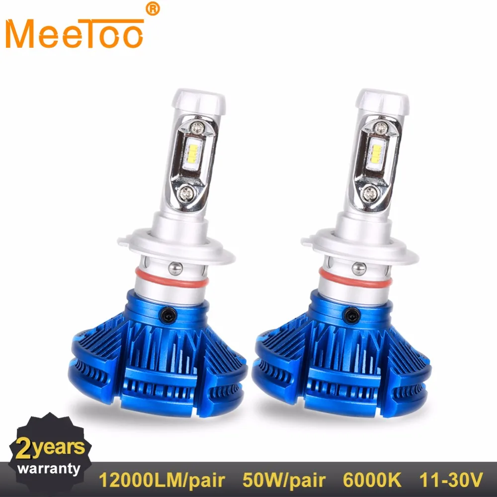 H4 H7 H11 HB4 9005 9006 H1 H3 9012 50 Вт светодиодные лампы для автомобильных фар 6000LM ZES Chips