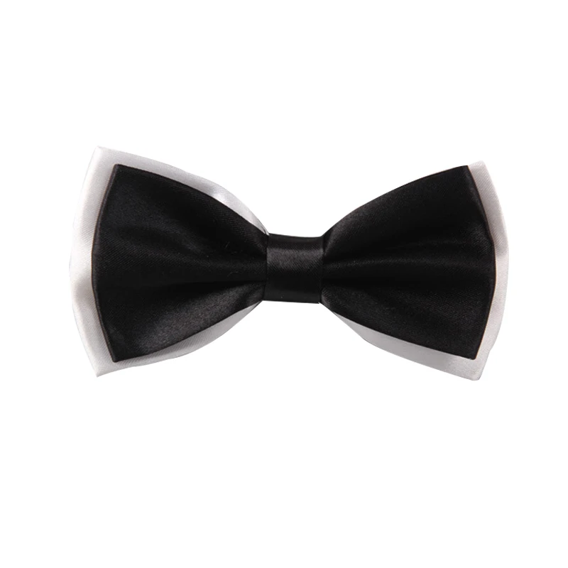 Галстук-бабочка Взрослый Классический мужской модный Свадебный вечерний формальный атласный Подарочный шелковый разноцветный регулируемый галстук-бабочка на шею - Цвет: Black