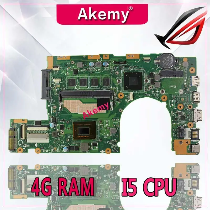 Akemy S400CA материнская плата для ноутбука ASUS S400CA S500CA S400C S500C S400 S500 тестовая оригинальная материнская плата 4G ram I5 cpu