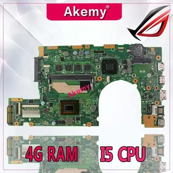 

Akemy S400CA Laptop motherboard For Asus S400CA S500CA S400C S500C S400 S500 Test original mainboard 4G RAM I5 CPU