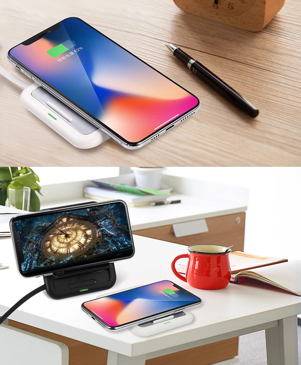 PORTEFEUILLE 7.5W Qi wireless fast For iphone 8 plus X XR XS MAX charger double metal 10W For SamsungS6 S8 S9 chargeur induction (1)