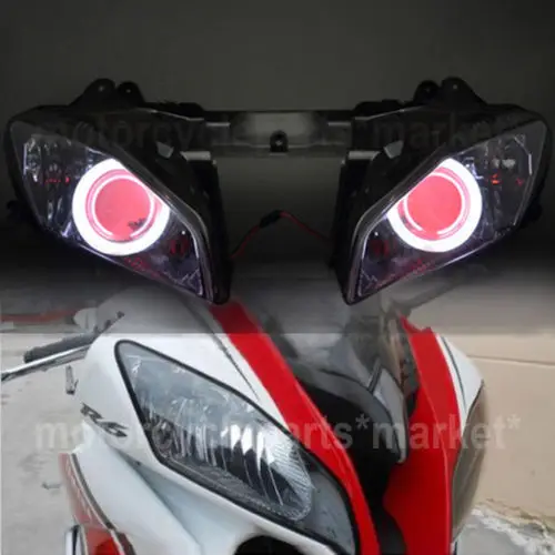 Мотоцикл HID Белый Ангел красный демон глаза проектор фара для Yamaha YZF R6 2008- 2009 2010 2011 2012 2013