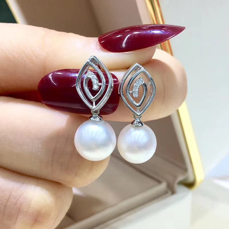 

925 Sterling Silver Earrings Findings Nice Quality Earrings Settings Mountings Parts Mounts for Pearls Agate Coral Beads