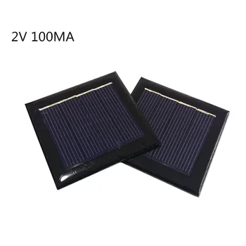 

1PC Mini Poly Solar Panel 2V 100MA for Rechargeable 1.2V Battery with DC Small Motor