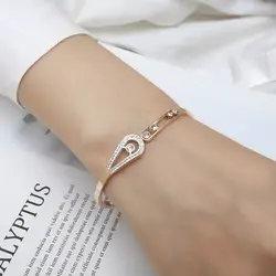 Новое поступление 316 браслет из нержавеющей стали из розового золота для женщин браслет с кристаллами лучший подарок модные ювелирные
