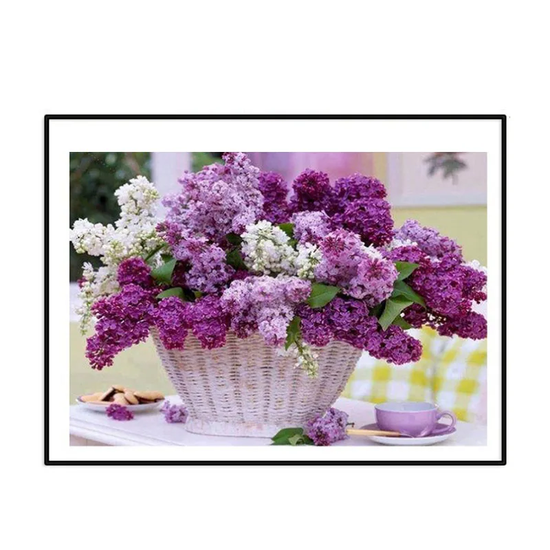 Needlework Diy Full Drill Diamond Painting Cross Stitch 5d Crystal Rhinestones Mosaic Flowers Pattern