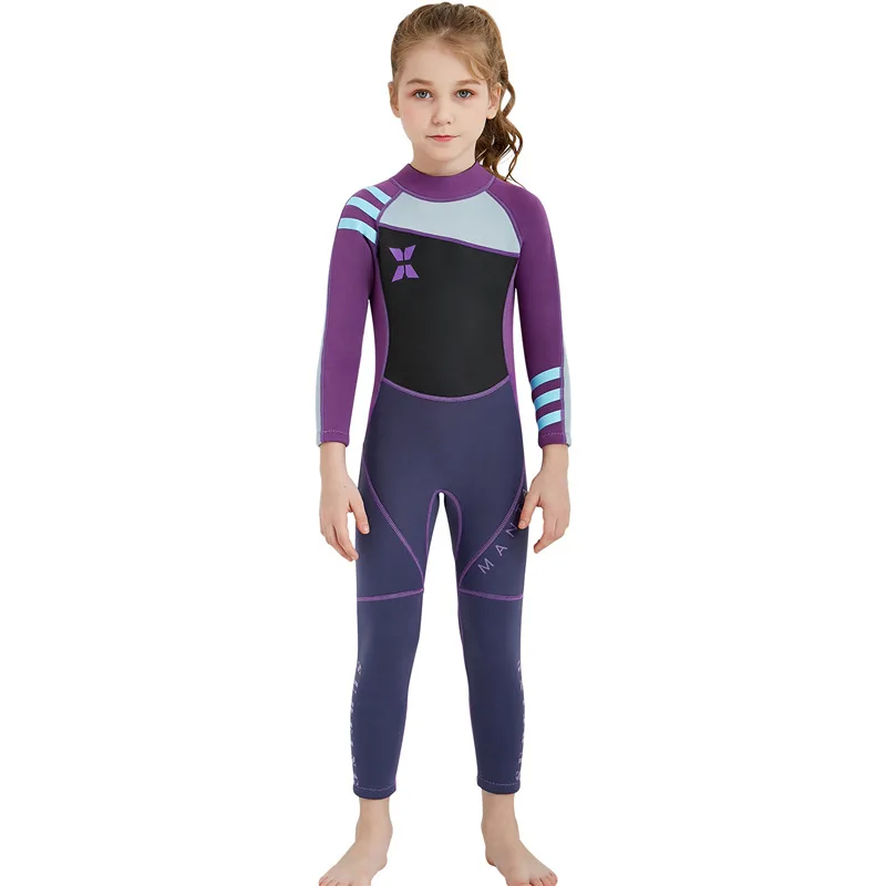 DIVE&SAIL 2.5MM Children One Piece Long Sleeves Diving Wetsuits Neoprene Diving Suits Boys Girls UV Protection Swimsuit Swimwear (13)