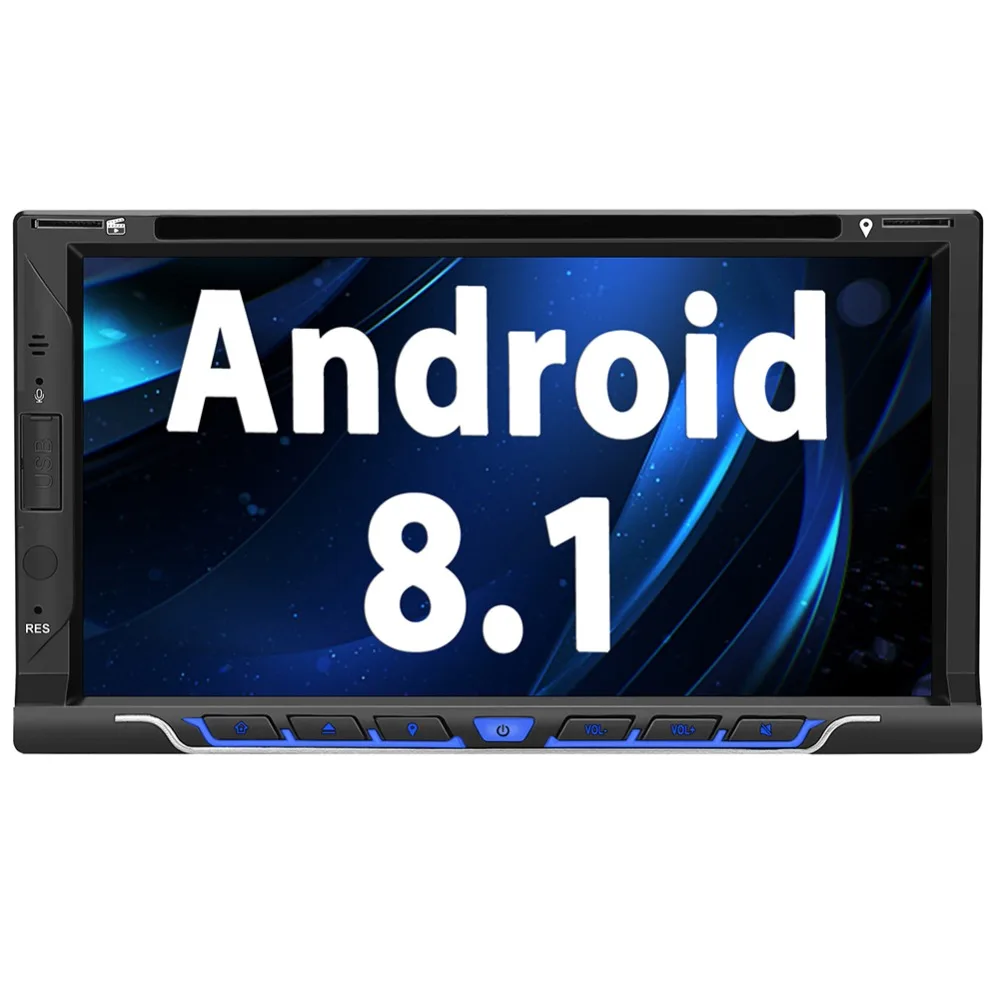 Perfect Pumpkin 2 Din 7"Android 8.1 Universal Car DVD Player GPS Navigation Quad-core Car Stereo Wifi 3G FM Rds Radio DAB+ OBD2 Headunit 0