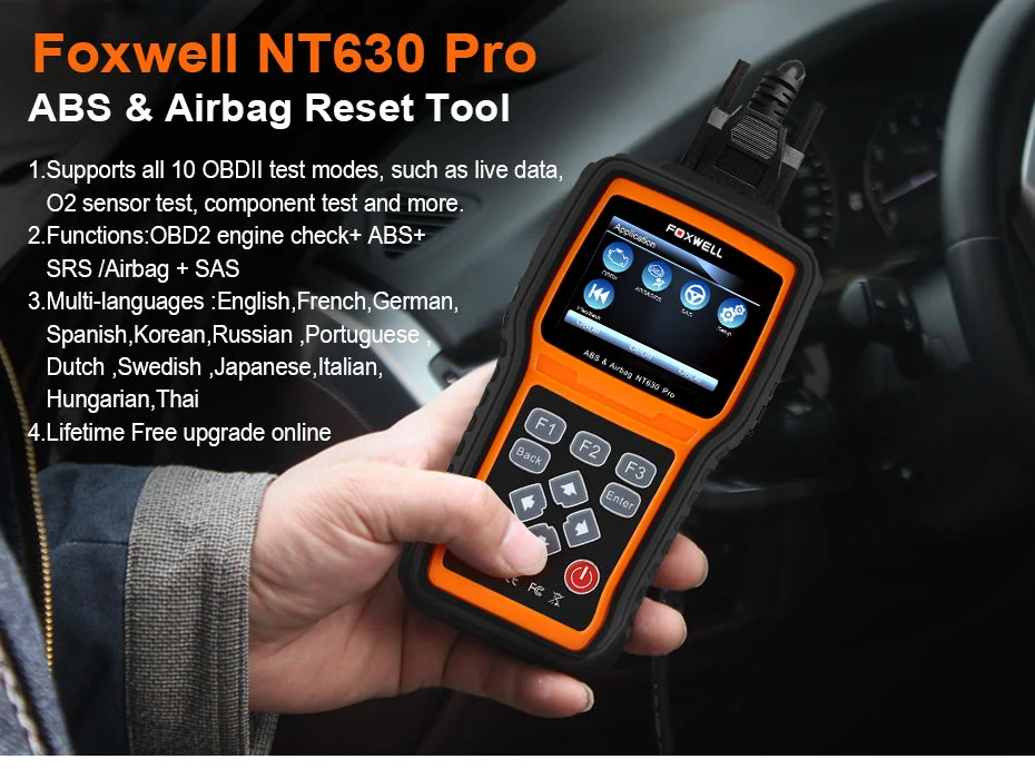 OBD 2 Автомобильный сканер для считывания кода инструмент FOXWELL NT630 Pro OBD2 автомобильный диагностический сканер двигателя ABS подушка безопасности SRS SAS сброс аварийных данных