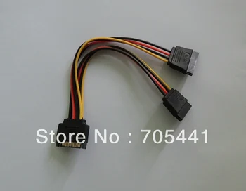 

High quality 15 Pin SATA Male to 2 SATA Splitter Female Power Cable ,free shipping DHL 100pcs/lot