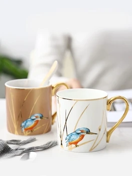 

2019 new Kookaburra European Bone Porcelain Mug Creative Ceramic Water Cup Personality Phnom Penh Office Coffee Cup Gift Box
