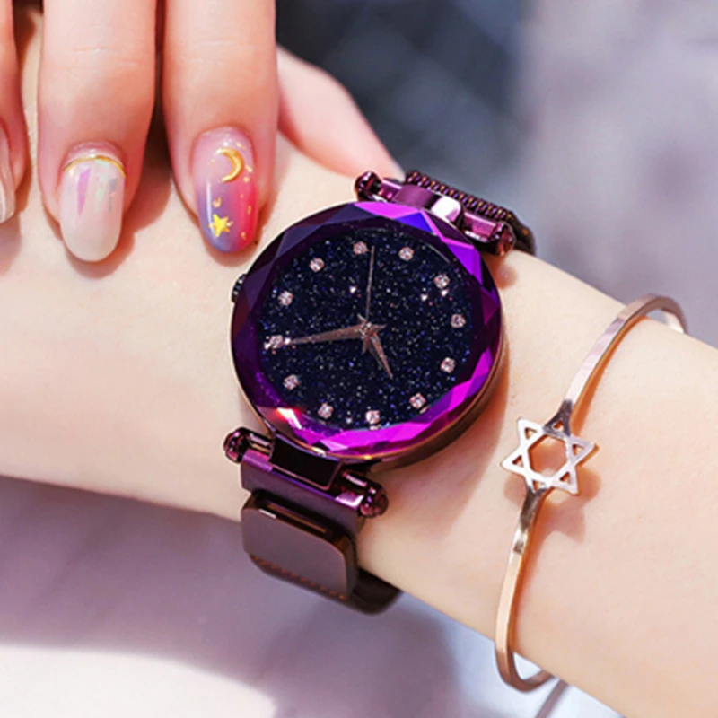 

Luxury Women Watches Fashion Diamond Ladies Magnetic Starry Sky Clock Female Quartz Wristwatches relogio feminino zegarek damski