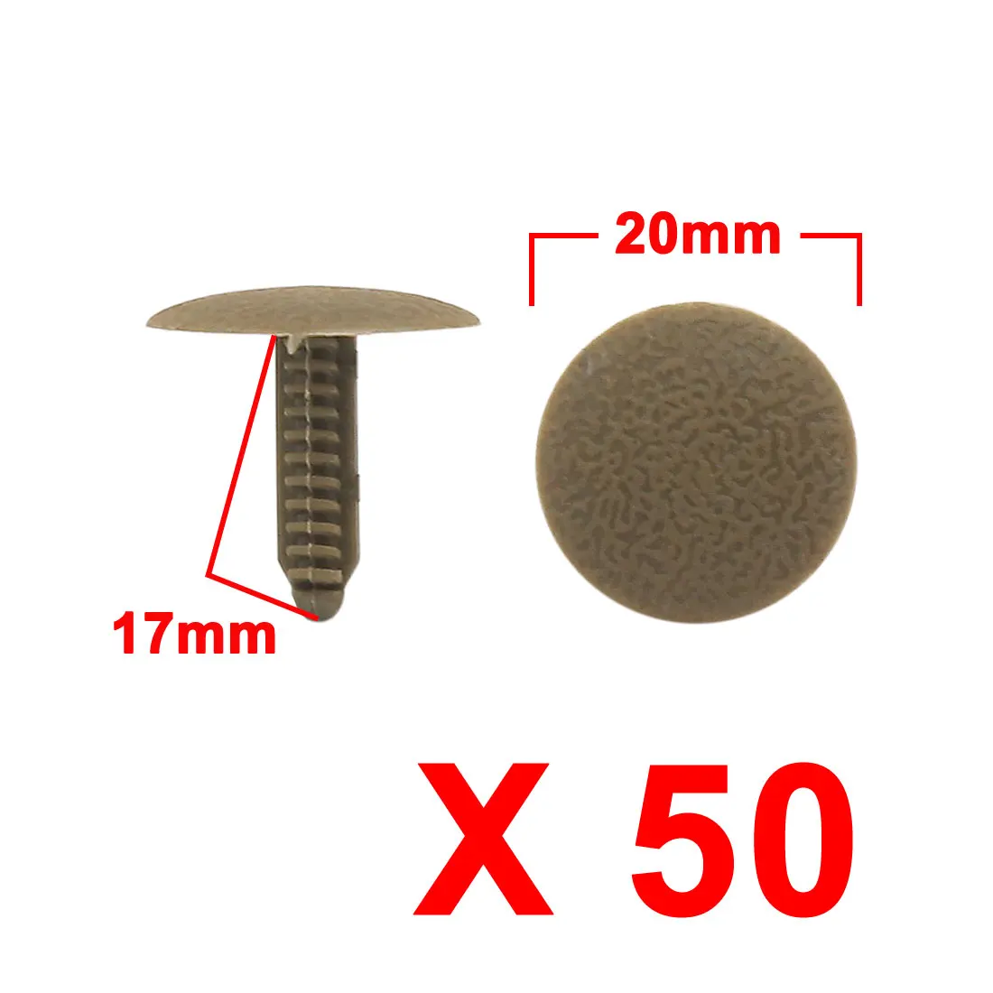 

X Autohaux 50pcs Brown Plastic Door Fender Bumper Push Rivets Fasteners Retainers Clips 7 x 5mm for Car