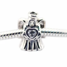 Ángel de Amor Clear CZ Adapta Pandora Charms Pulseras Para Hacer La Joyería 925 Joyería de Plata Esterlina 11 11 2016
