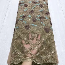 Вышитая кружевная ткань Sophia-1.1202 с блестками красивые нигерийские кружева с блестками ткань для вечернего платья
