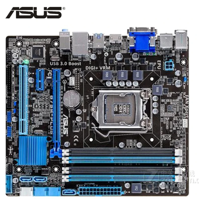 Материнская плата ASUS LGA 1155 B75M-PLUS DDR3 32 ГБ для Intel B75 B75M-PLUS системная плата для настольных ПК SATA III USB PCI-E 3,0 б/у