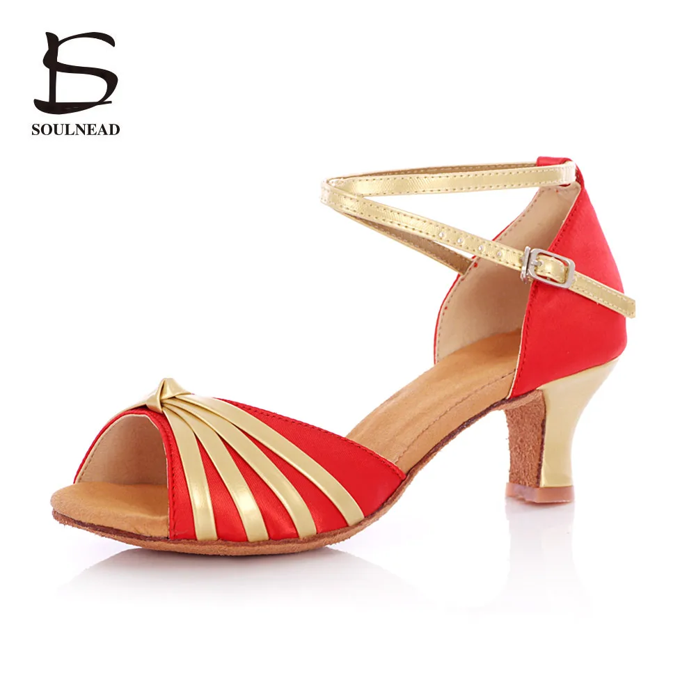 New Style Dance font b Shoes b font Satin Material Adult Women Ballroom Latin Tango font