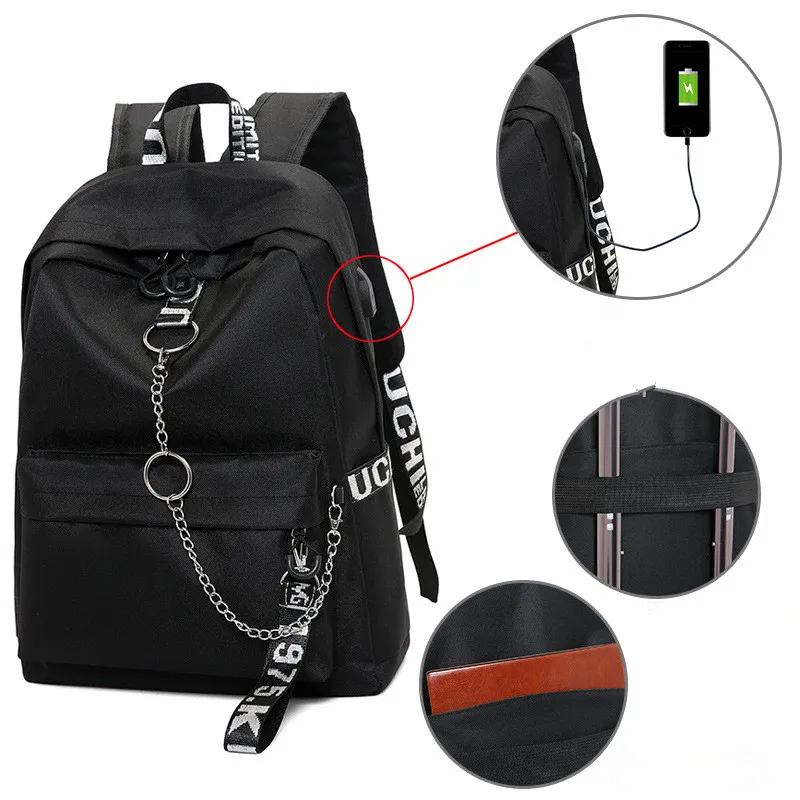 Скидка Winmax большой USB зарядка рюкзаки для мужчин и женщин Анти Вор мода путешествия школьный ранец для подростков девочек ленты цепи рюкзак для ноу...