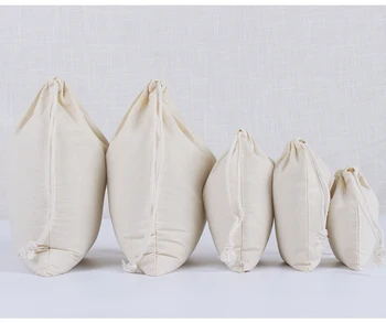 

Cotton Linen Drawstring Bags Reuseable Environmental Friendly Gift Package Bag 24x31 24x40cm 29x39 39x49cm house storage pounch