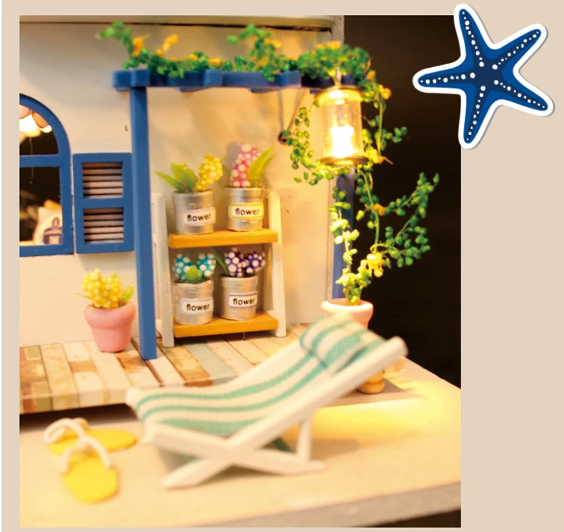 Cutebee сделай сам дом миниатюра с мебелью светодиодный Музыка Пылезащитный чехол модель строительные блоки игрушки для детей Casa De Boneca TD16