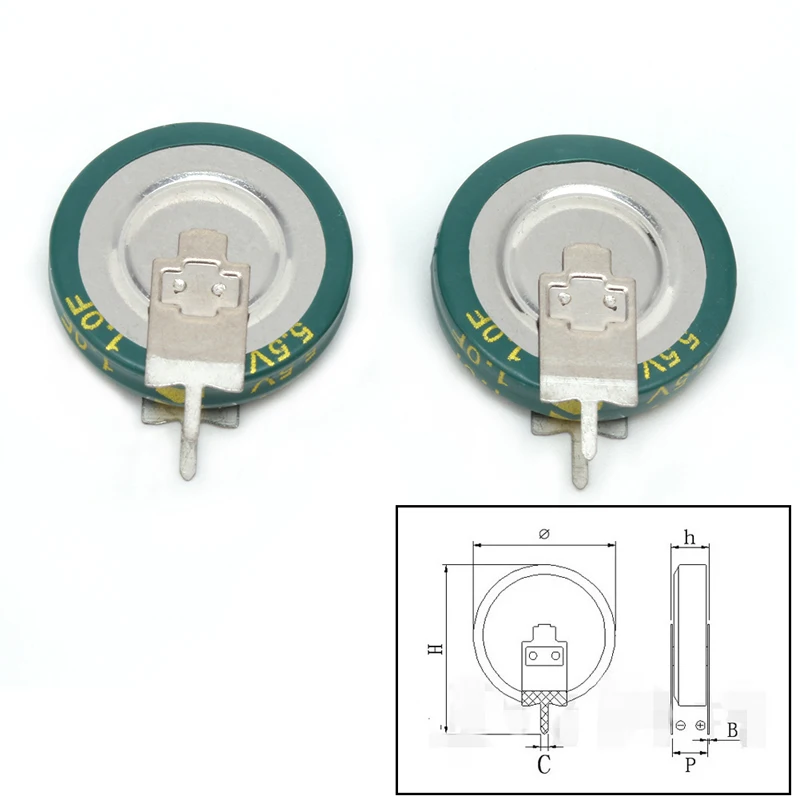 2 шт Универсальный 5,5 V 1.0F супер конденсатор V-type Кнопка Smart 5 мм Емкость