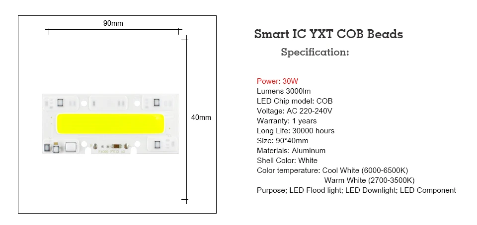 KARWEN светодиодный COB лампа 20 Вт 30 Вт 50 Вт 70 100 Вт YXT светодиодный Вход IP65 110 В 220 В Smart IC для наружного светодиодный прожектор