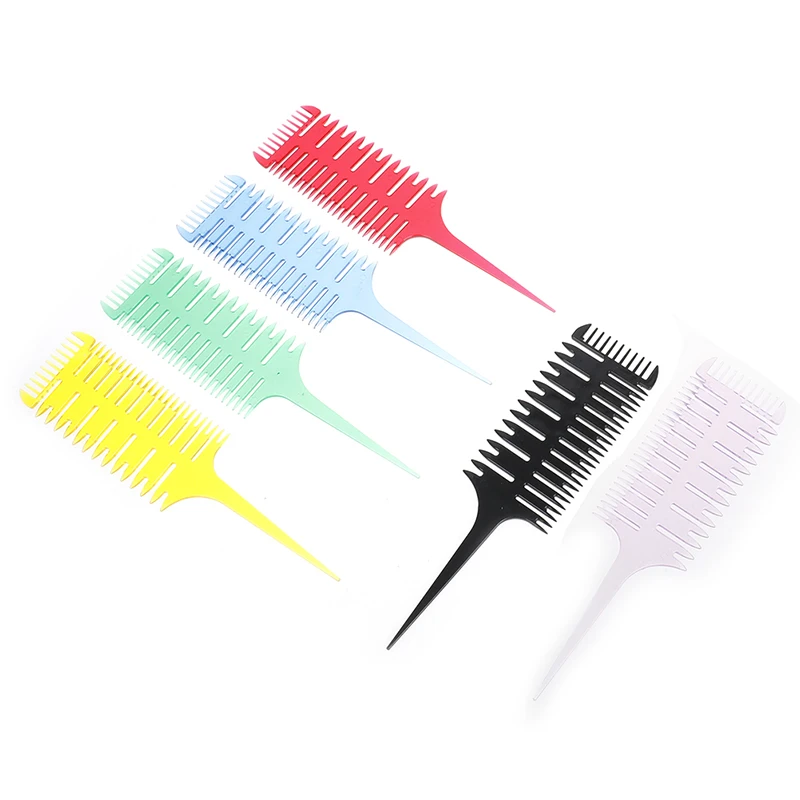 Hair Dyeing Comb 3-Side Sectioning Highlight Comb Professional Weave Weaving Comb Hair Dye Styling Tool For Salon Use