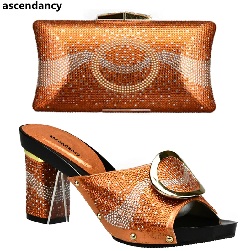 orange shoes and bags to match