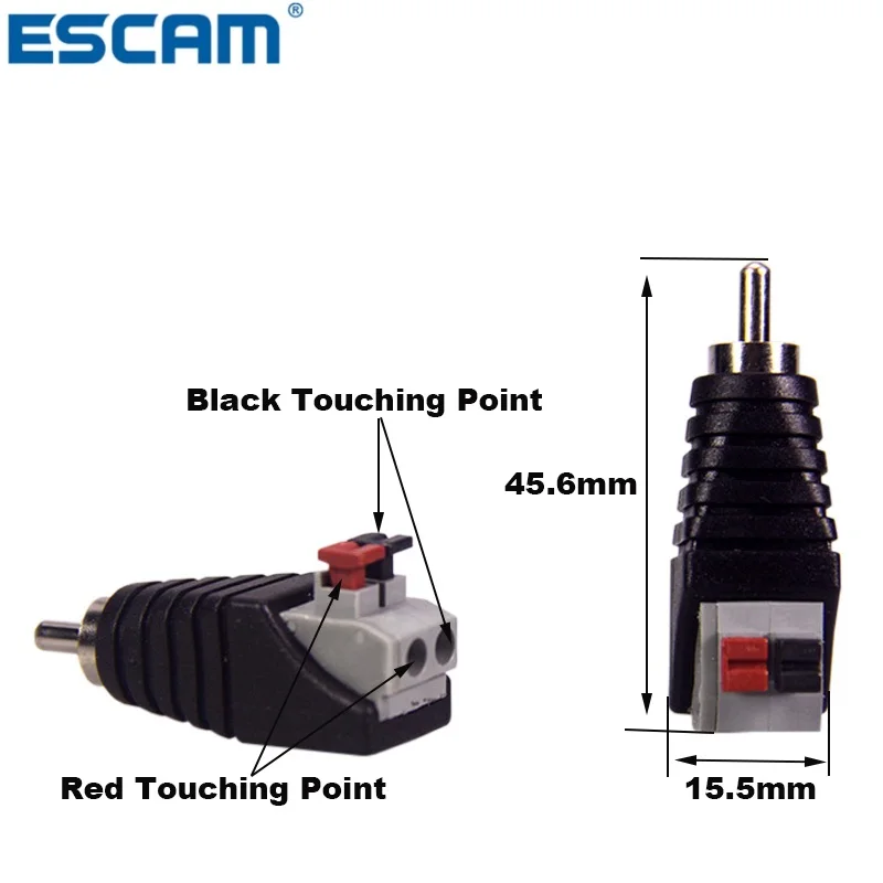 ESCAM 10 шт./лот RCA AV балун разъем RCA AV Винтовые клеммы нажатии Тип CAT5 к CCTV Камера видео RCA разъем AV терминала