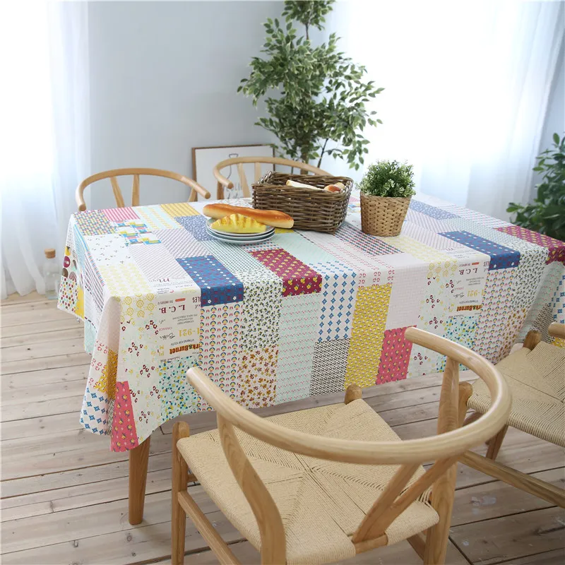 

CITYINCITY National American Style White Tablecloth Cotton Printed Rectangular For Home Party Wedding Decoration Customized