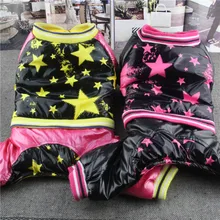 Free Shipping pet dog winter clothes Stars British Leisure Tactic Dog jumpsuit Thick Cotton Rose Yellow 2 colors Cheap clothes