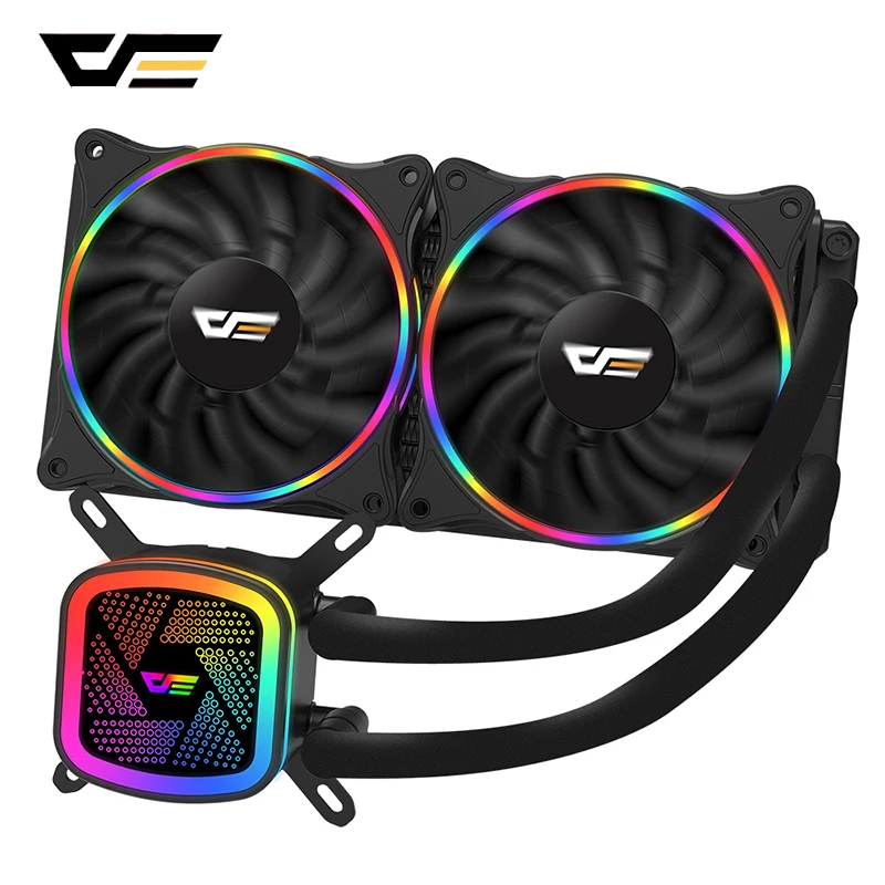 Comprar DarkFlash Aigo enfriador de CPU ventilador enfriador de agua del radiador Intel AMD silencio CPU refrigeración con agua de PC ventilador de caja LGA 1151 775 AM3 AM4