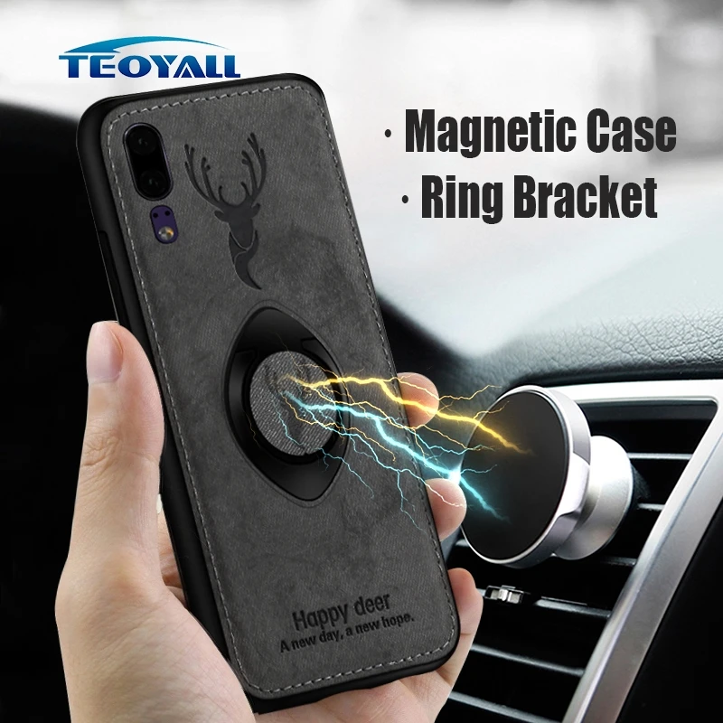 

TeoYall Cloth Soft Magnetic Case for Huawei P20 Lite Case Carcasa on Huawei P20 Pro Case Cover TPU Funda P10 Silicone Protector