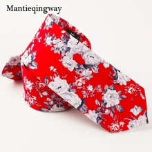Mantieqingway брендовые обтягивающие галстуки с цветочным принтом для мужчин, хлопковые Галстуки для шеи, галстуки с цветочным узором, галстуки для жениха, вечерние подарки