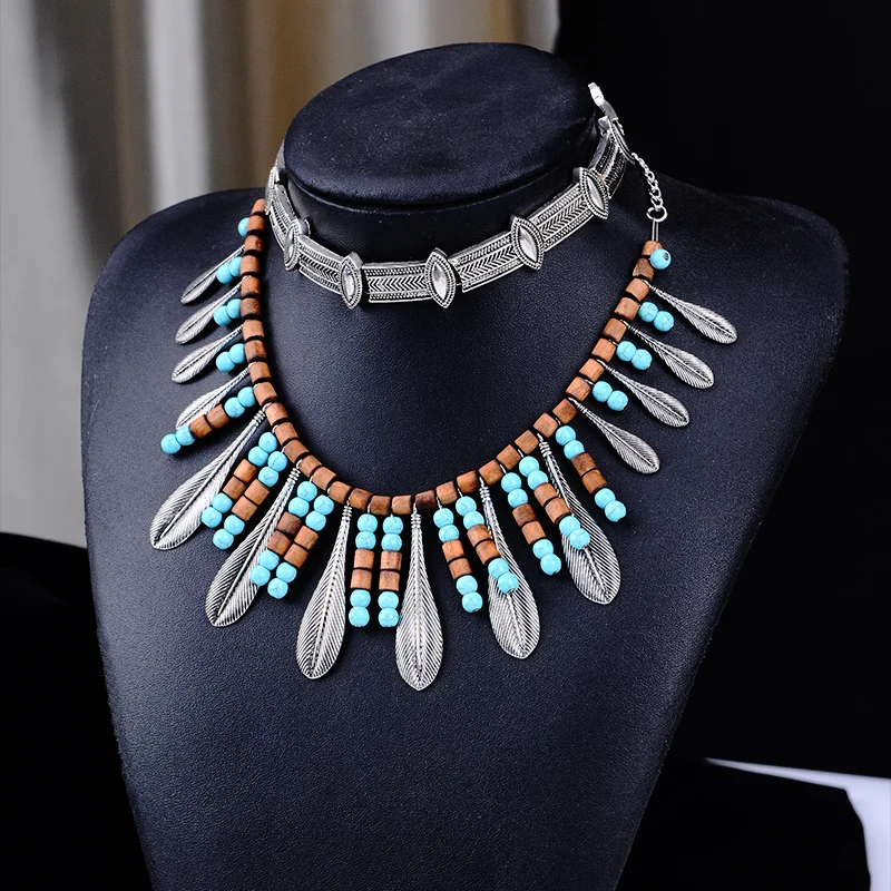 Manerson Женская Мода Себе Винтаж Chocker Ожерелье Ретро Femme Деревянные Бусины Кулон